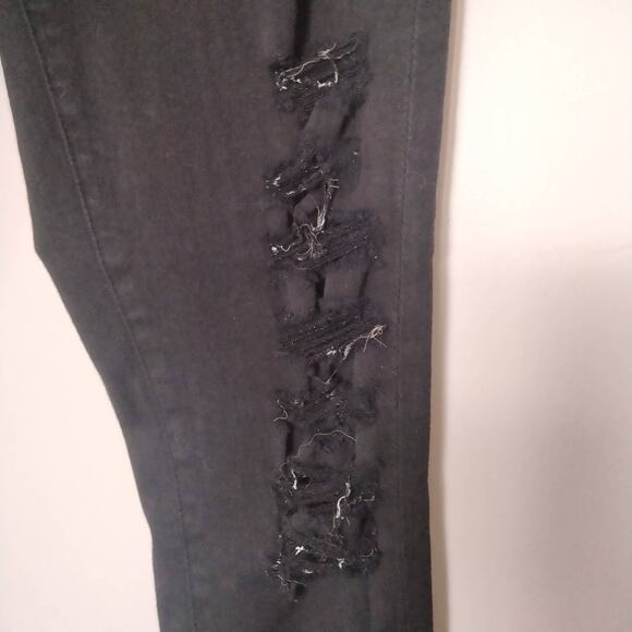 Frame Women's Sz 25 Black Jeans 'Le Skinny de Jeanne' Distressed Stretch Denim - Picture 2 of 8